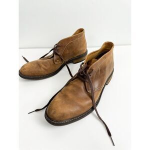 Vionic Mens Bowery Chase Leather lace-up Chukka Ankle Boots Tan Size 11.5